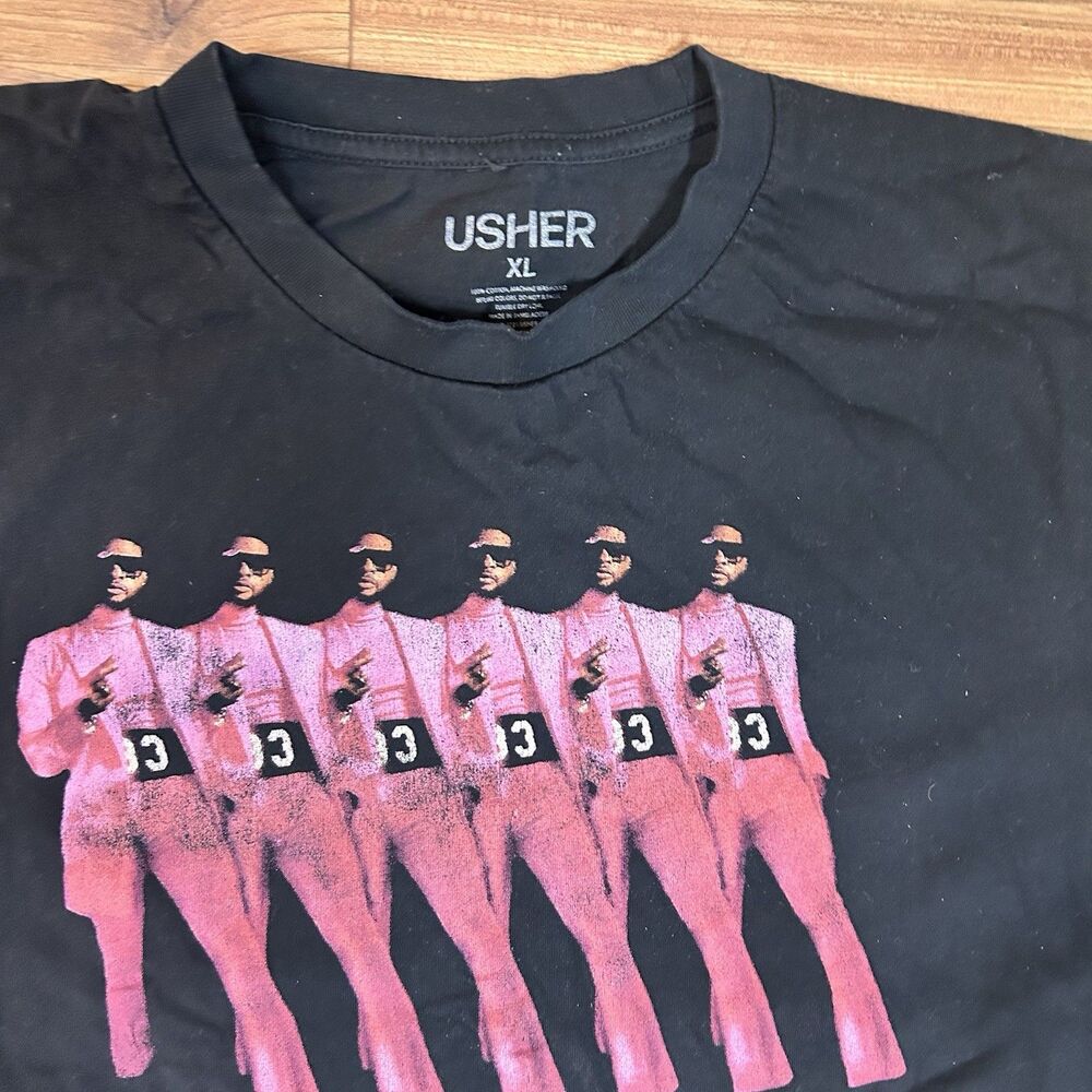Usher Vegas 2021 Shirt XL Residency Tour Black Graphic Tee Merch - Picture 2 of 6